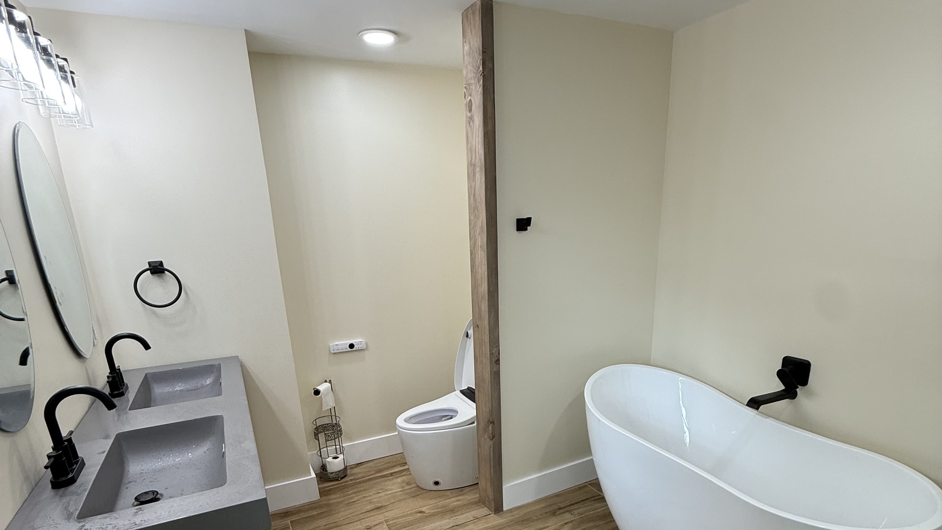 Completed bathroom remodel by TGF Remodeling
